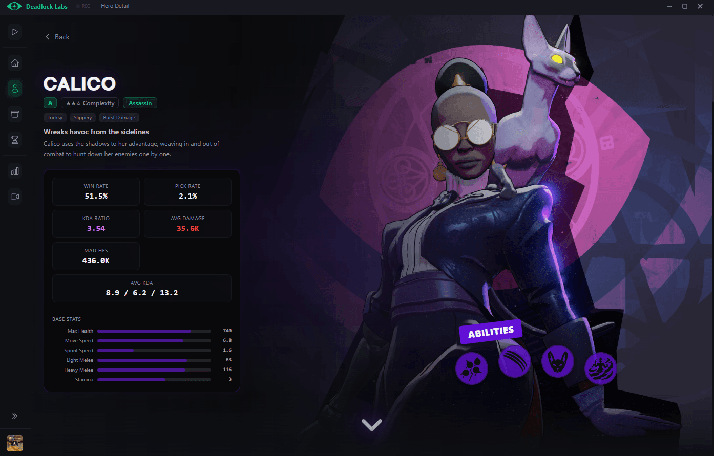 Deep hero analytics - win rates, item builds, counters, and ability orders.